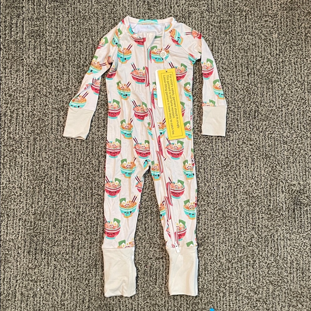 Bums & Roses Ramen Noodle One Piece Baby Pajamas